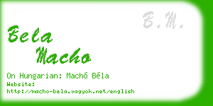 bela macho business card